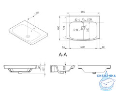 Мебельная раковина Am.Pm Like 65 см M80WCC0652WG