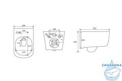 Унитаз подвесной безободковый Abber Bequem AC1104MB с сиденьем Soft Close (микролифт) (черный матовый)