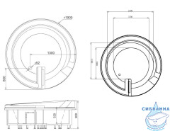 Акриловая ванна Gemy G9090 O 190х190 с гидромассажем
