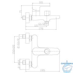 Смеситель для ванны Rossinka RS33-31 с душевым гарнитуром (хром)