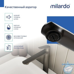 Смеситель для раковины Milardo Лип LEAGM01M01 (без донного клапана) (графит)