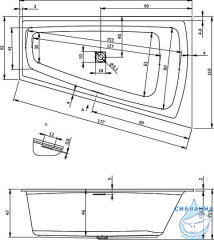 Акриловая ванна Riho Stil Smart L 170x110 BR04C0500K00130