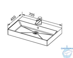 Мебельная раковина Aquanet Slim Synergy 70 см 198207