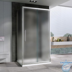 Душевое ограждение ABBER Schwarzer Diamant 130x50 AG30130MH-S50M-S50M профиль хром, стекло матовое (без поддона)