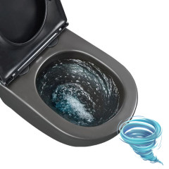 Унитаз подвесной безободковый Calypso CS46UQ-OK-MB с сиденьем Soft Close (микролифт)