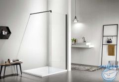 Walk in Aquatek 110х200 AQ WIW 11020BL профиль черный, стекло прозрачное 