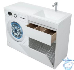 Тумба Aquanet Токио 58 239290 R белый глянец с раковиной Даллас 120