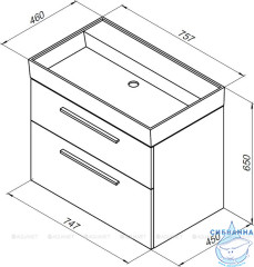 Тумба под раковину Aquanet Nova 75 242260