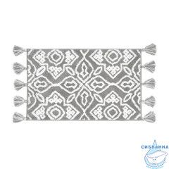 Коврик для ванной комнаты с кисточками, 50x80, микрофибра, серый, IDDIS, DT01P58i12