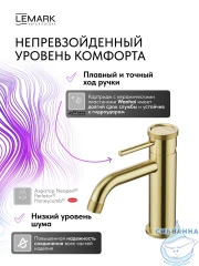 Смеситель для раковины Lemark Зенит LMF-1612S-BRGN (брашированное золото)