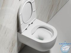 Унитаз подвесной безободковый Ceramicanova Modena  Rimless CN6063 с сиденьем быстросъемным Soft Close (микролифт)