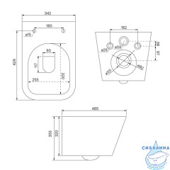 Унитаз подвесной безободковый Iddis Bild BILR2BMi25 с сиденьем Soft Close (микролифт) (черный матовый)