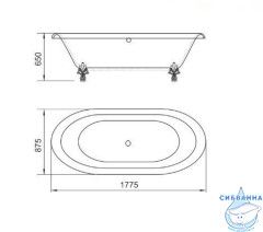 Ванна из литьевого мрамора New Line Sanitary Неона на ножках 178х88