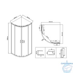 Душевое ограждение Vincea City 90x90 профиль хром, стекло прозрачное VSQ-5CT900CL
