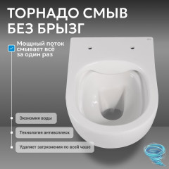 Унитаз подвесной безободковый Abber Bequem AC1104TN с сиденьем Soft Close (микролифт) (белый)