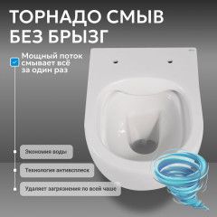 Унитаз подвесной безободковый Abber Bequem AC1104TN с сиденьем Soft Close (микролифт) (белый)