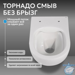 Унитаз подвесной безободковый Abber Bequem AC1104TN с сиденьем Soft Close (микролифт) (белый)
