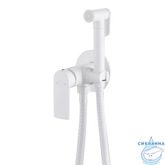 Встраиваемый смеситель с гигиеническим душем ABBER Weiss Insel AF8025W (белый)