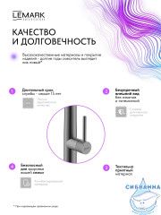 Смеситель для кухни Lemark Белуга LMF-8074B-GM (графит/черный)