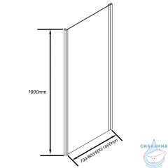 Боковая стенка Bas Cube SP-70-C-CH профиль хром, стекло прозраное