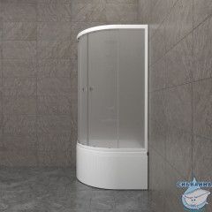 Душевое ограждение Тритон Вельвет 90x90 Б профиль белый, стекло вельвет Щ0000065752 (с поддоном)