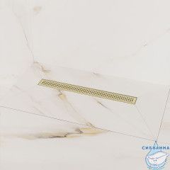 Лоток душевой, сифон 360, комбинированный затвор, перфорированная решетка, 600мм, золото, IDDIS, 975B6MG20DZ