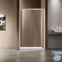 Дверь в нишу Vincea Garda 120 профиль никель, стекло прозрачное VDS-1G120CLBN