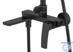 Душевая система Azario Conda 250 1 режим AZ-K2411B (черный матовый)