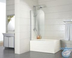 Шторка для ванны Azario Merrit 80x140 профиль серебро, стекло прозрачное AZ-NF6211 800