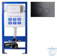 Инсталляция для унитаза Calypso Alpha CS005-GM с кнопкой смыва Calypso CS004-BMR черный