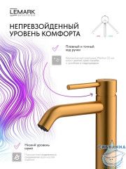 Смеситель для раковины Lemark Калина LMF-2112S-BRG (брашированное золото)