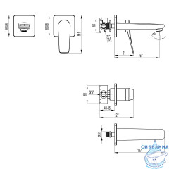 Смеситель для раковины встраиваемый Lemark Bronx LM3736GM (графит)