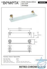Полочка Bemeta Retro Gold and Chrom 144202248