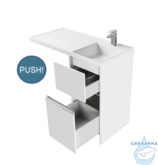 Тумба Акватон Лондри 60 белый глянец с раковиной Лондри 120