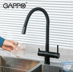Смеситель для кухни Gappo G4398-36 (черный матовый)