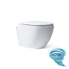 Унитаз подвесной безободковый, смыв торнадо Charus Estella Tornado EWC700-121WT с сиденьем Soft Close (микролифт)