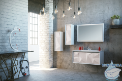 Пенал 1Марка Romb 30П (1 дверь) White R