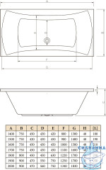 Ванна акриловая C-BATH Talia 180х80