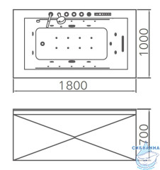 Акриовая ванна Gemy G9258 180х100 с гидромассажем