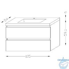 Раковина встраиваемая 105 см Jacob Delafon Sobro 4561RU-00