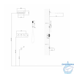 Душевая система ABBER Wasser Kreis 300 1 режим AF8150G (золото матовое)