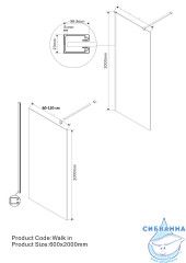 Walk-in Vincea Walk In HS 90 профиль черный, стекло тонированное VSW-1H900CGB