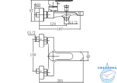Смеситель для ванны Aquanet Passion AF300-20B (черный матовый)