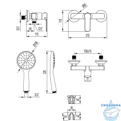 Смеситель для душа Lemark Plus Grace LM1533C (хром)