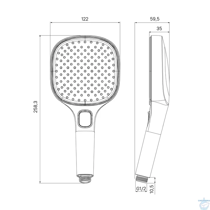 Лейка для душа Milardo Ideal Spa ILS3FB0M18 3 режима (черный матовый)