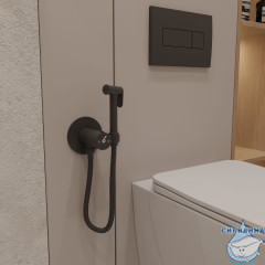 Встраиваемый смеситель с гигиеническим душем Oliveeka Y-Line OL-829909-MB (черный матовый)