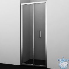 Дверь в нишу Wasserkraft Weser 100 см профиль хром, стекло прозрачное 78F12 