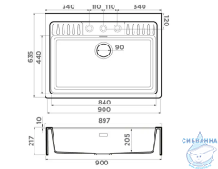 Кухонная мойка Omoikiri Kinokawa 90-GR серый