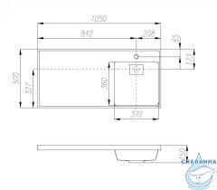 Раковина на стиральную машину Акватон Лондри 105 1A72223KLH010 правая