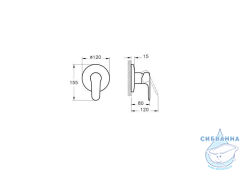 Смеситель для душа встраиваемый Vitra Root Round A4272834EXP (никель)